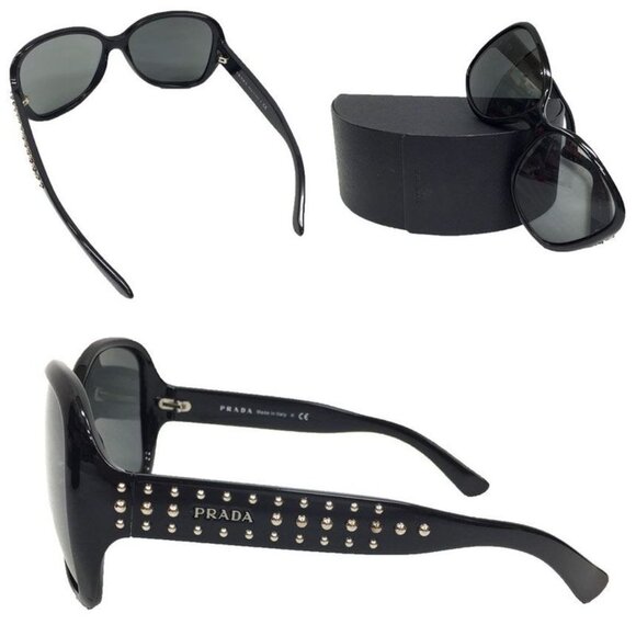 Prada Sunglasses Spr04 M 1 ab-1 A1 Black Eyewear UV Protection